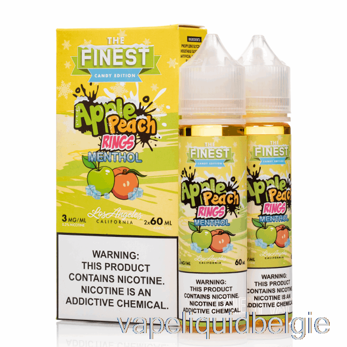 Vape Smaken Appel Perzik Zure Ringen Menthol - De Fijnste Snoepeditie - 120ml 3mg